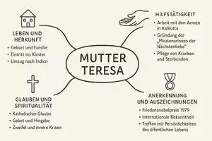 Vorschau - Arbeitsblätter - Lernposter + Arbeitsblätter zum Thema "Mutter Teresa" (Lückentext, Hörverstehen) + Lösung & MP3 + Mindmap + Infografik - Seite 3