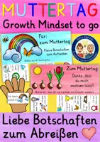Vorschau - Mal- und Bastelvorlagen - Muttertag Geschenk / Growth Mindset to go Sprüche zum Abreißen - Deckblatt
