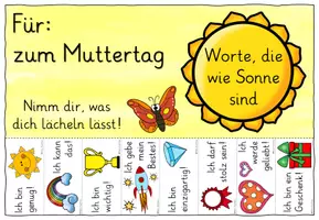 Vorschau - Mal- und Bastelvorlagen - Muttertag Geschenk / Growth Mindset to go Sprüche zum Abreißen - Seite 1
