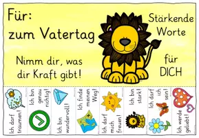 Vorschau - Mal- und Bastelvorlagen - Vatertag Geschenk / Growth Mindset to go Sprüche zum Abreißen - Seite 1