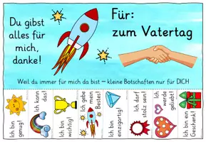 Vorschau - Mal- und Bastelvorlagen - Vatertag Geschenk / Growth Mindset to go Sprüche zum Abreißen - Seite 2