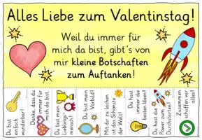 Vorschau - Mal- und Bastelvorlagen - Valentinstag Geschenk / Growth Mindset to go Sprüche zum Abreißen - Seite 1