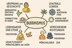 Vorschau - Arbeitsblätter - Lernposter + Arbeitsblätter zum Thema "Buddhismus" + Lösung & MP3 + Mindmap + Infografik - Seite 3