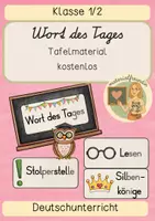 Vorschau - Präsentationen/Tafelbilder - Wort des Tages - Tafelmaterial - Klasse 1/2 - kostenlos - Deckblatt