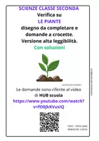 anteprima - Compiti in classe/Test - SCIENZE - CLASSE SECONDA - LE PIANTE - VERIFICA A CROCETTE - Pagina di copertina