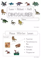 Vorschau - Arbeitsblätter - Lese-Rätsel-Heft: Dinosaurier (1-3. Klasse) Din A5 - Seite 1