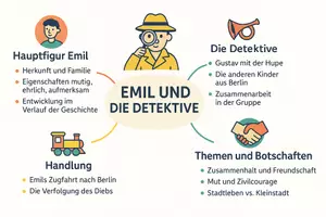 Vorschau - Arbeitsblätter - Lernposter + AB mit Fragen zum Thema "Emil und die Detektive" + Lösungsblatt + Mindmap + Infografik - Seite 2