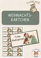 Vorschau - Mal- und Bastelvorlagen - Eulenklasse- Weihnachtskärtchen, Geschenkanhänger - Deckblatt