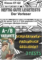 Vorschau - Test - Der Vorleser von Bernhard Schlink: 3x Lesetests kapitelweise - Deckblatt