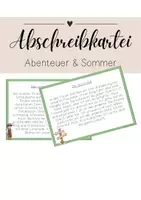 Vorschau - Arbeitsblätter - Abschreibkartei "Abenteuer & Sommer" - Deckblatt
