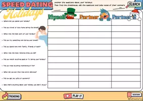 Vorschau - Arbeitsblätter - Speed Dating Holidays Partnerinterview - Seite 1