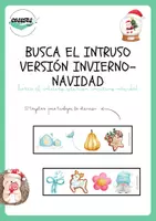 Vista previa - Tarjetas / Manipulativos - BUSCA EL INTRUSO VERSIÓN INVIERNO-NAVIDAD - Portada