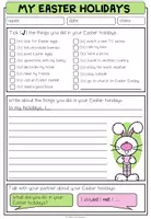 Vorschau - Arbeitsblätter - My Easter Holidays - Speaking/Writing (2-fach differenziertes Worksheet) - Seite 1