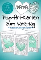 Vorschau - Arbeitsblätter - Vatertagskarten basteln: Pop-Art Herzen - Deckblatt
