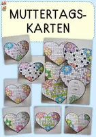 Vorschau - Mal- und Bastelvorlagen - Grußkarten zum Ausmalen, Bastelvorlage für Muttertag - Deckblatt