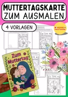 Vorschau - Mal- und Bastelvorlagen - Muttertagskarten zum Ausmalen & Basteln – liebevolle Vorlage für Kinder (inkl. Anleitung) - Deckblatt