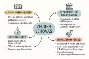 Vorschau - Arbeitsblätter - Lernposter + AB mit Fragen zum Thema "Zeugen Jehovas" + Lösungsblatt + Mindmap + Infografiken - Seite 3