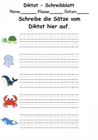 Vorschau - Arbeitsblätter - GRATIS - Diktat Thema Tiere im Wasser - DaZ/DaF, Deutsch (Klasse 1 bis 4) - Seite 2