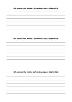 Vorschau - Anderer Materialtyp - Ich wünschte meine Lehrerin/ mein Lehrer wüsste über mich - Deckblatt