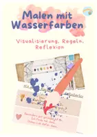 Vorschau - Präsentationen/Tafelbilder - Kunst Grunschule Wasserfarben Reflexion Bildbetrachtung - Deckblatt