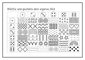 Vorschau - Mal- und Bastelvorlagen - Herz würfeln und malen zum Muttertag / Vatertag - Seite 1
