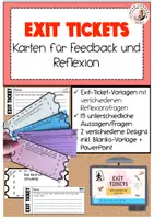 Vorschau - Arbeitsblätter - Exit Tickets Deutsch Stundenreflexion Feedback Sicherung Klasse 5-10 - Deckblatt