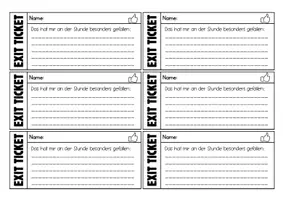 Vorschau - Arbeitsblätter - Exit Tickets Deutsch Stundenreflexion Feedback Sicherung Klasse 5-10 - Seite 2