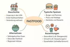 Vorschau - Arbeitsblätter - Lernposter + Arbeitsblätter zum Thema "Fastfood" (Lückentext, Hörverstehen) + Lösung & MP3 + Mindmap + Infografik - Seite 3