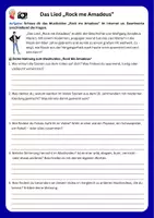 Vorschau - Arbeitsblätter - Das Lied "Rock me Amadeus" (Gymnasium/Mittelschule) - Deckblatt