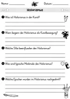 Vorschau - Arbeitsblätter - AB Historismus | Kunst | Arbeitsblätter mit Fragen + Lösungen - Seite 1