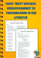Vorschau - Klassenarbeiten - Faust trifft Woyzeck: Vergleichsarbeit zu Frauenbildern (inkl. Erwartungshorizont) - Deckblatt