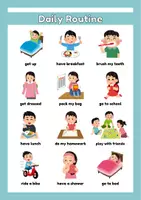 Aperçu - Affichage - Daily Routines Matching Game – Vocabulary, Visual Learning & Sentence Building - Page 1
