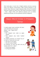 Aperçu - Affichage - Word Order in Present Tense - Page 1