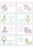 Vorschau - Poster - Lobkärtchen / Mutmachkarten Einhörner – Positive Affirmationen für Kinder - Seite 1