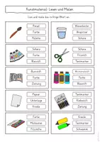 Vorschau - Arbeitsblätter - Lesen & Malen: Schulmaterial – Wortschatz fördern (Freebie) - Seite 3