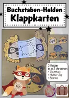 Vorschau - Mal- und Bastelvorlagen - Vatertag Muttertag Karten Buchstaben-Helden - Deckblatt
