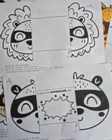 Vorschau - Mal- und Bastelvorlagen - Vatertag Muttertag Karten Buchstaben-Helden - Seite 1