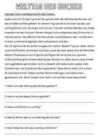 Vorschau - Arbeitsblätter - Welttag des Buches Arbeitsblatt 2-fach differenziert - Seite 1