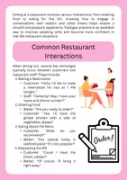 Aperçu - Affichage - Restaurant Role-Play: Practical Dialogue for Effective Communication - Page 1