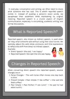 Aperçu - Affichage - Reported Speech: Indirect Statements & Questions in English - Page 1