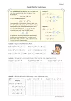 Vorschau - Arbeitsblätter - QUADRATISCHE ERGÄNZUNG - Scheitelpunktform (Arbeitsblatt) - Seite 1