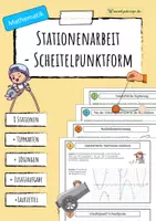 Vorschau - Arbeitsblätter - SCHEITELPUNKTFORM - Quadratische Funktionen (Stationenarbeit) - Deckblatt