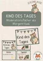 Vorschau - Mal- und Bastelvorlagen - Eulenklasse- Kind des Tages (Schilder + Moderationsfächer) - Deckblatt