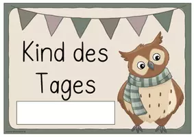 Vorschau - Mal- und Bastelvorlagen - Eulenklasse- Kind des Tages (Schilder + Moderationsfächer) - Seite 2