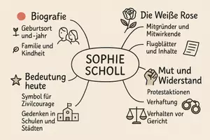 Vorschau - Arbeitsblätter - Lernposter + AB mit Fragen zum Thema "Sophie Scholl" + Lösungsblatt + Mindmap + Infografik + Infografik - Seite 3
