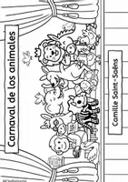 Vista previa - Manualidades / Dibujos para colorear - El carnaval de los animales – Páginas para colorear con música - página 2