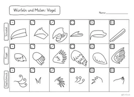 Vorschau - Stundenentwürfe - Würfeln und Malen Vogel / Vögel, Kunst, Grundschule - Seite 3