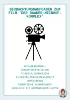 Vorschau - Arbeitsblätter - Beobachtungsaufgaben “Der Baader-Meinhof-Komplex” - Deckblatt
