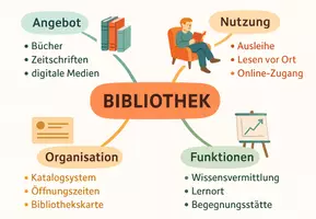 Vorschau - Arbeitsblätter - Lernposter + Arbeitsblätter zum Thema "Bibliothek" + Lösung & MP3 + Mindmap + Infografik - Seite 3