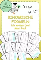 Vorschau - Arbeitsblätter - Binomische Formeln Die ersten Drei maxi-pack - Deckblatt